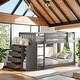 preview thumbnail 37 of 50, Luxury Twin over Twin Bunk Bed with 4 Drawers, 3 Shelves and Built-in Ladder for Maximized Space
