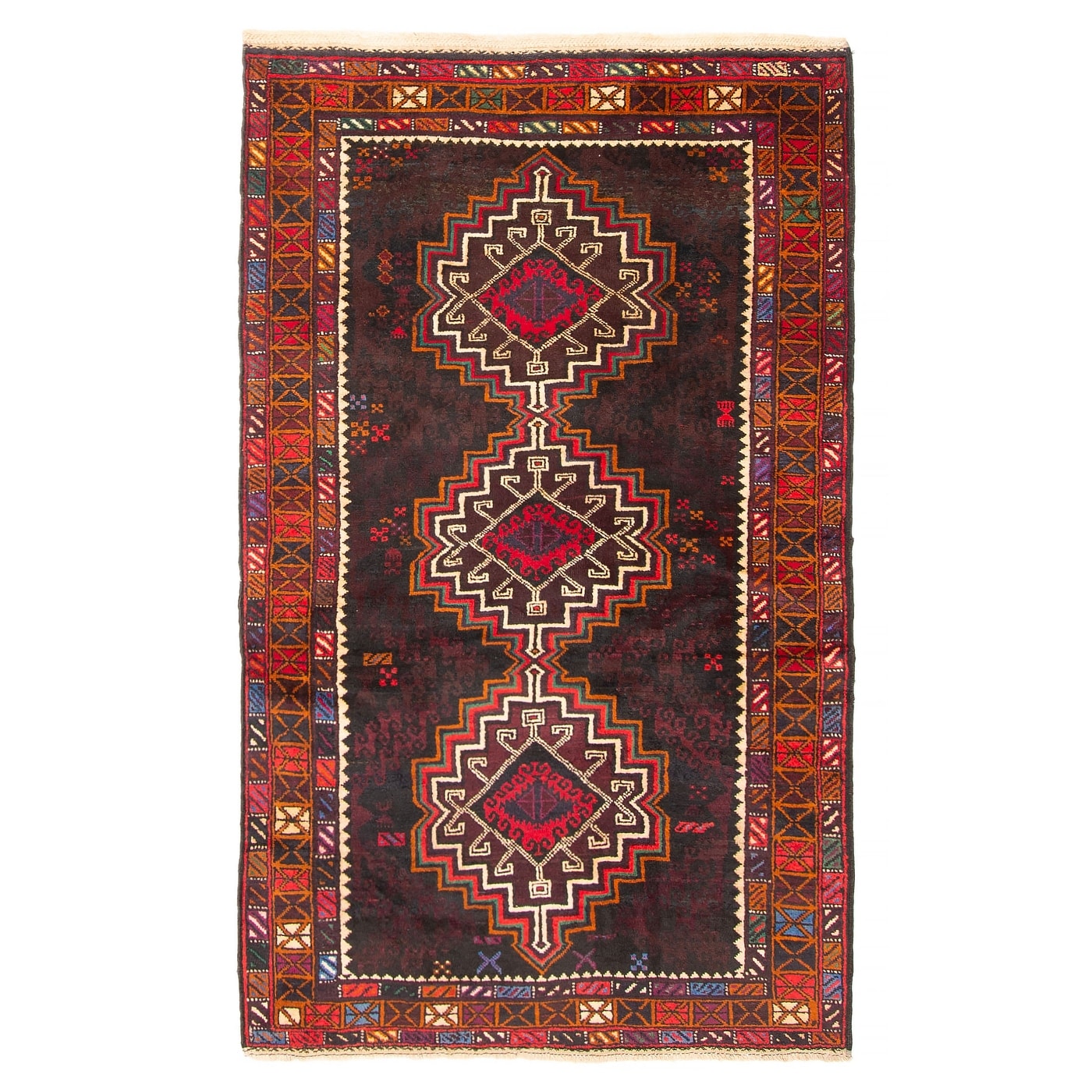 ECARPETGALLERY Hand-knotted Teimani Navy Wool Rug - 3'7 x 6'0