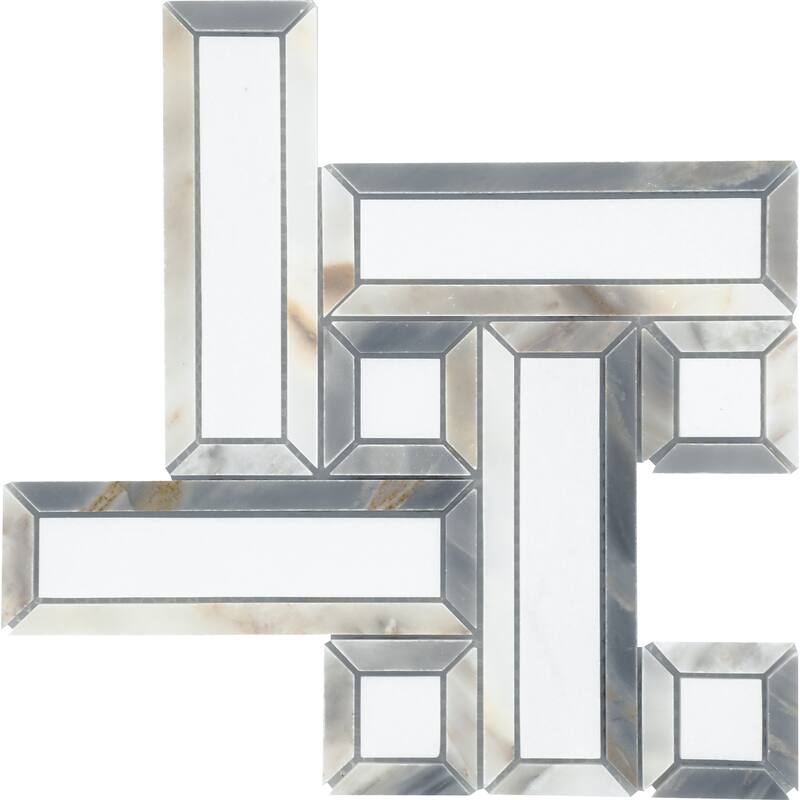 Daltile Gamma 2" Natural Stone Basketweave Wall and Floor Mosaic Tile (Set of 10)