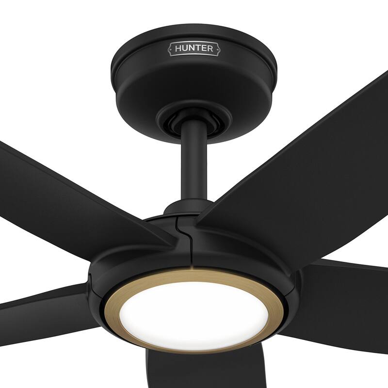 Hunter ZenTech Indoor / Outdoor 5-Blade Smart Ceiling Fan w/ LED Light and Handheld Remote.
