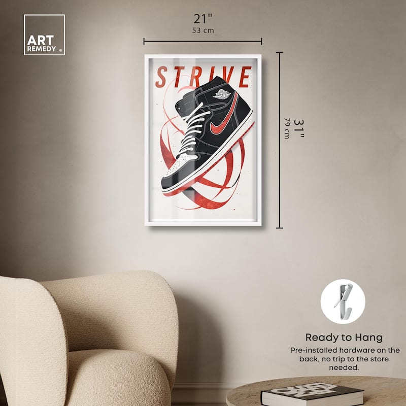 Red Ribbon Sneaker Shadowbox by Art Remedy