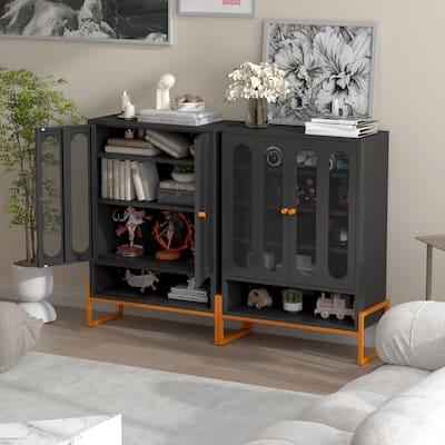 High Foot Double-Sided Mesh Door Shoe Cabinet With Movable Double-Layer Partitions And Hollow Base