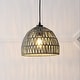 preview thumbnail 13 of 115, Jigu 1-Light Woven Rattan/Iron LED Pendant, by JONATHAN Y