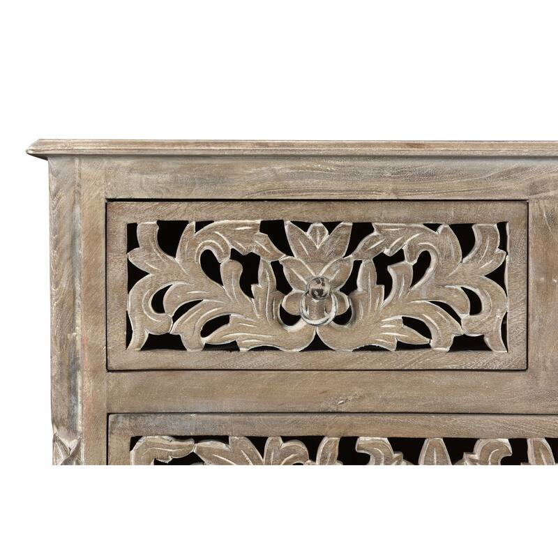 Florence Floral Carved Wood 7-Drawer Dresser