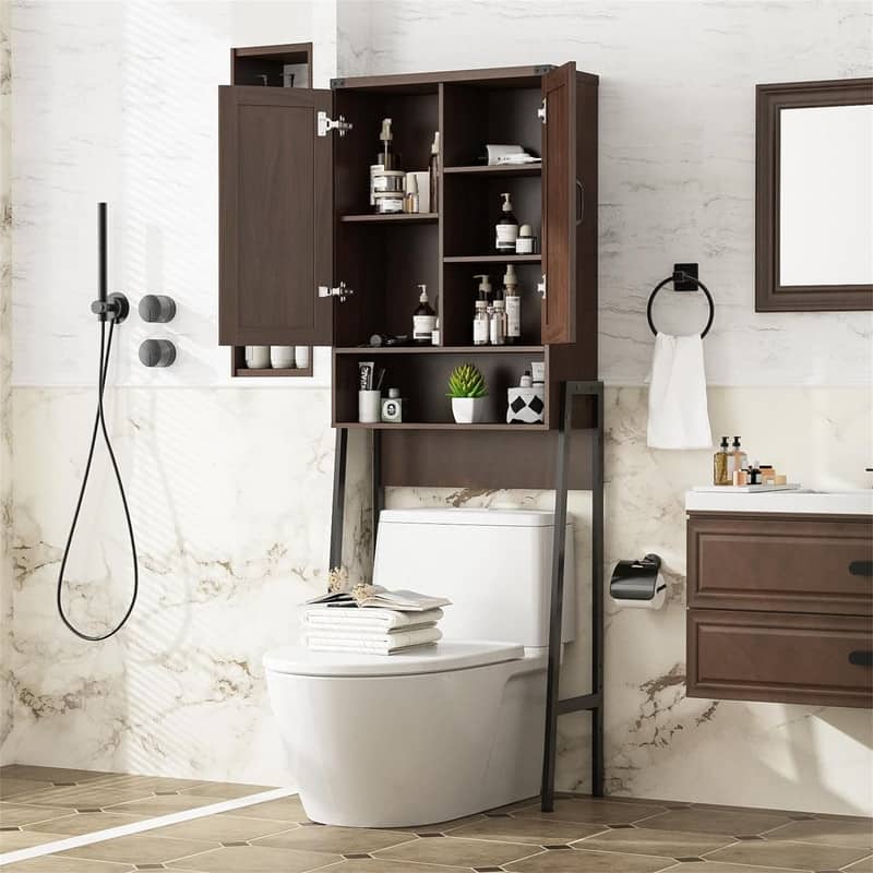 Over The Toilet Storage - 9.96"D x 23.46"W x 67.8"H