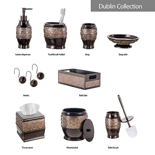 Creative Scents Dublin Brown Small Trash Can with Lid