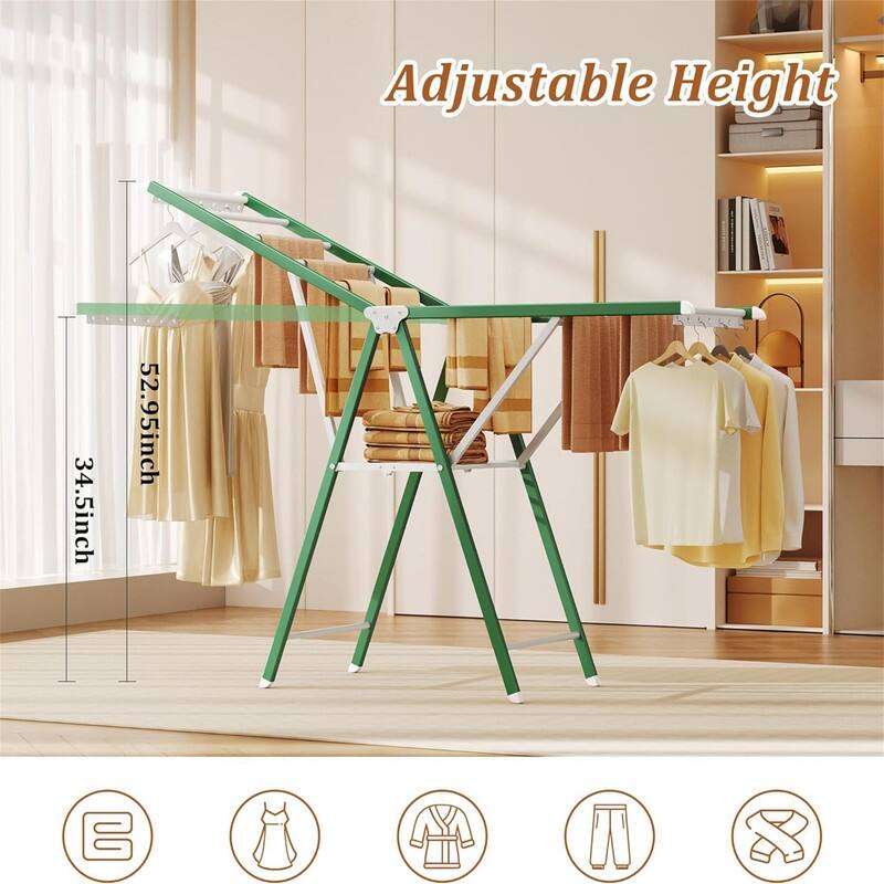 Clothes Drying Rack,63 Inches Foldable Aviation Aluminum Alloy Drying Rack,