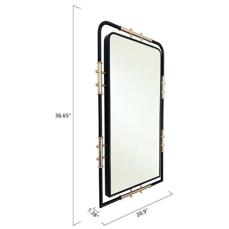 MacLuu Black and Gold Rectangle Wall Mirror - Black & Gold - 36.62" x 20.87"