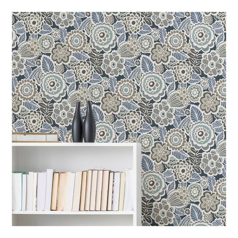 NuWallpaper Dream On Navy Peel & Stick Wallpaper - 216in x 20.5in x 0.025in