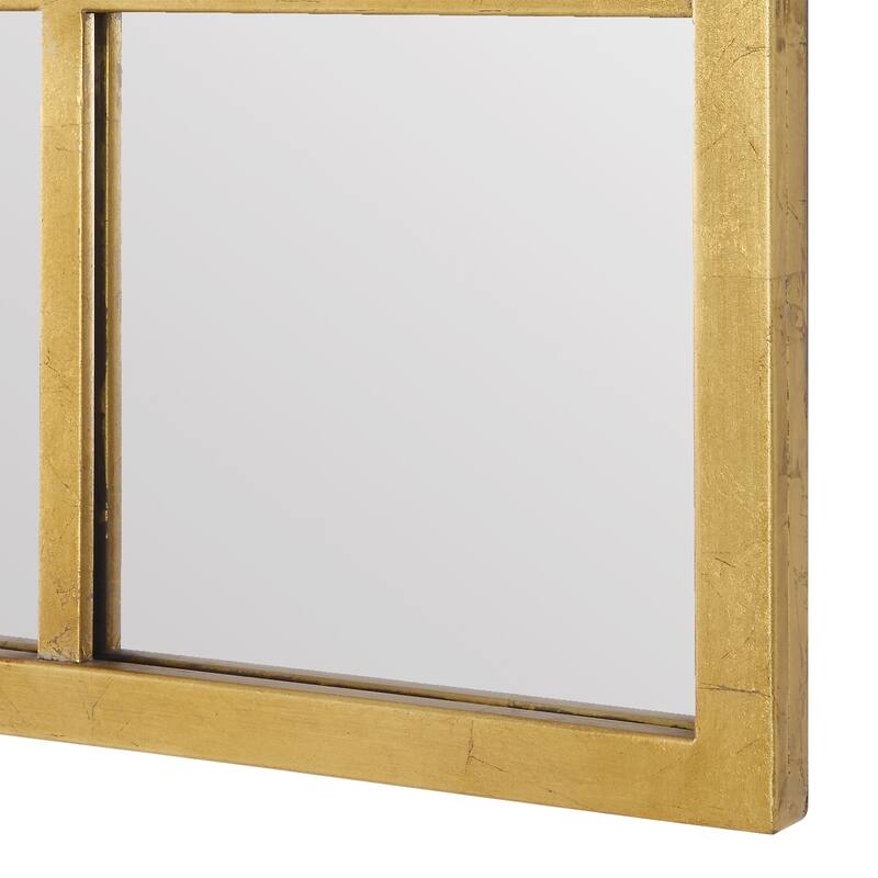 Gold Leaf Arched Frame Wall Mirror - 44 x 30.13 x 1.25