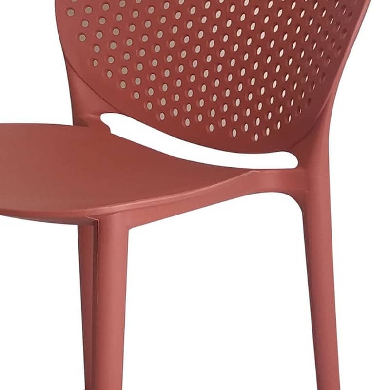 Set of 4 Stackable Plastic Bar Stools with Low Back and Footrest