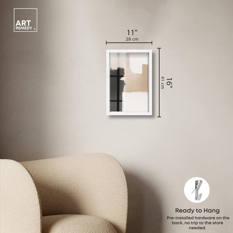 Beige and Black I Shadowbox by Art Remedy