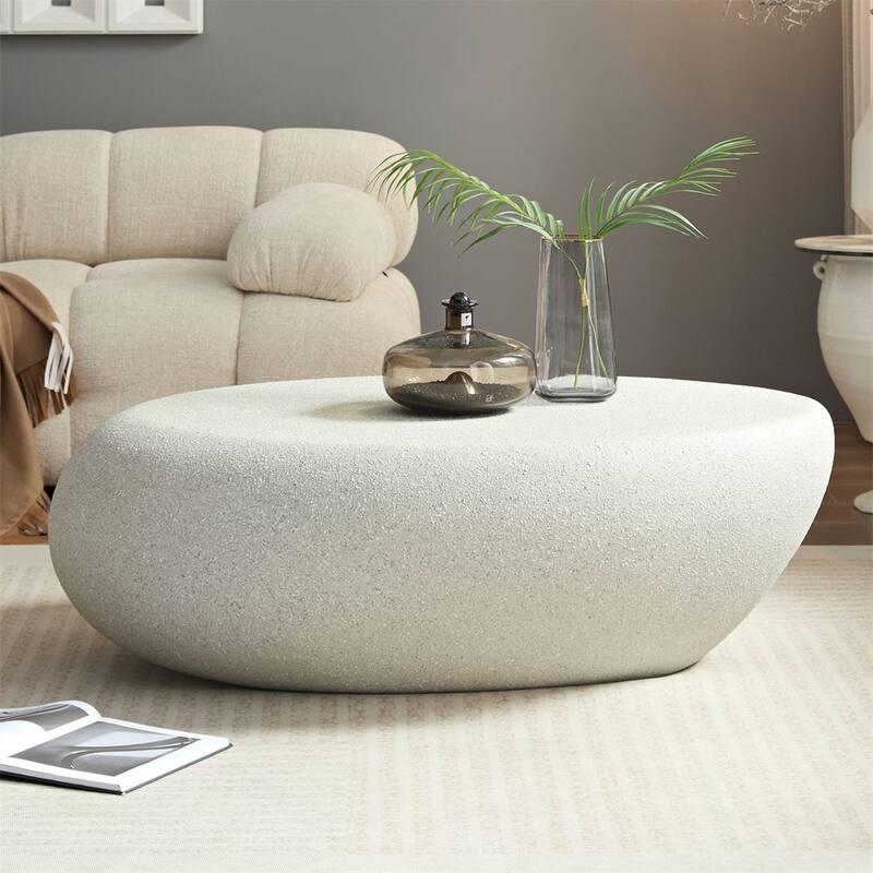 Fiberglass Elliptical Coffee Table for Living Room
