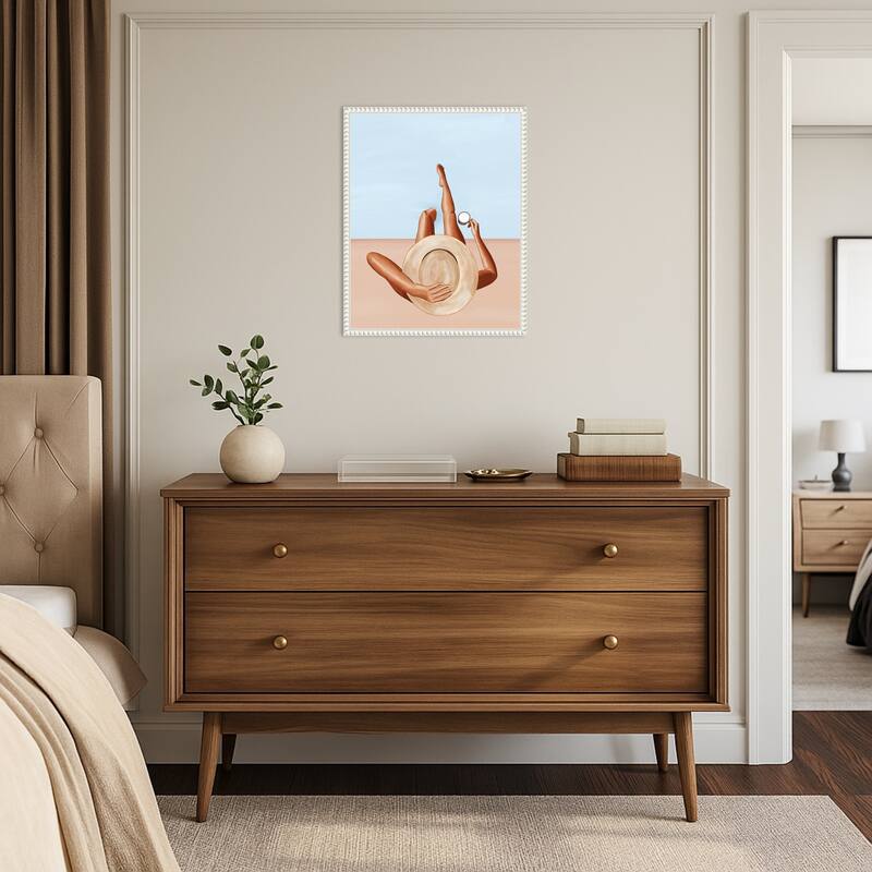 Poolside Girl by Ivy Green Illustrations (16 x 20 in.), Framed Canvas Wall Art Print