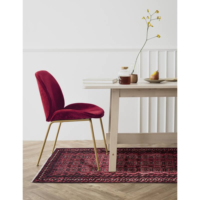 ECARPETGALLERY Hand-knotted Baluch Red Wool Rug - 2'10 x 6'1