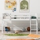 preview thumbnail 14 of 20, Full Size Grey Loft Bed with Convertible Ladder, Wood Frame, and Guardrails