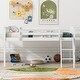 preview thumbnail 14 of 20, Full Size Low Loft Bed with Convertible Ladder, Wooden Sturdy Kids Bed Frame with Safety Guardrails for Bedroom, Grey