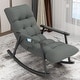 preview thumbnail 1 of 7, Cloth Rocking Chair Lunch Break Sofa Rocking Chair Modern Balcony Lounge Chair - N/A