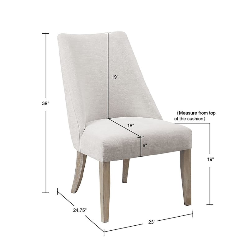 High Back Upholstered Dining Chair Set of 2 with Farmhouse Solid Legs