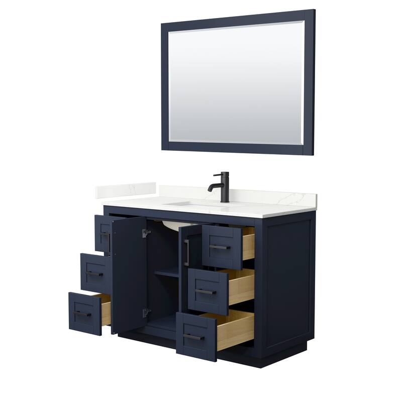 Miranda 48-inch Single Vanity, Quartz Top, 46-inch Mirror