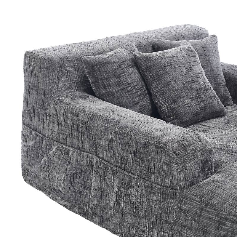 Futon Sofa Bed,3-in-1 Multi-Functional Corduroy Sleeper Couch Pull-Out Bed,Adjustable Backrest and Pillows,Convertible Sofa Bed