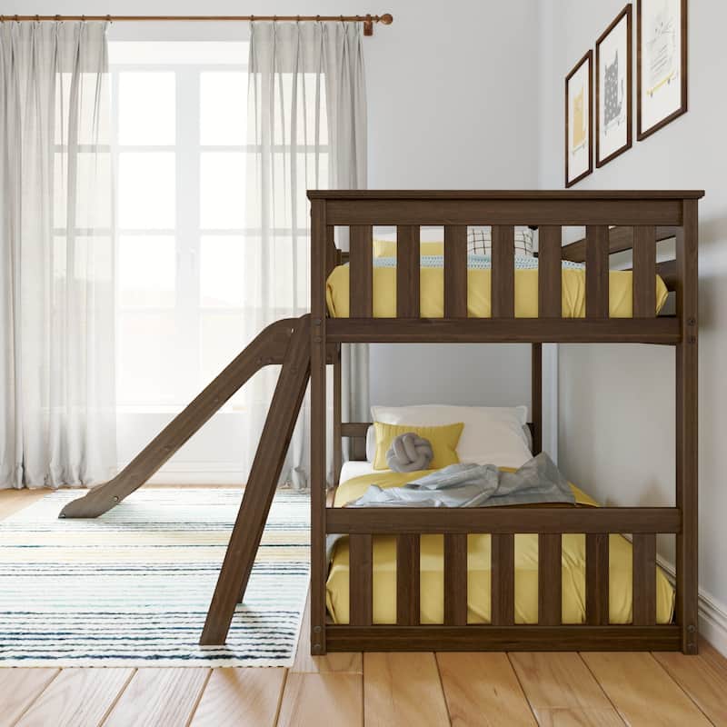 Max and Lily Classic Twin over Twin Low Bunk with Easy Slide