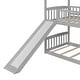 preview thumbnail 11 of 24, Twin Over Twin Bunk Bed with Slide, House Bed with Slide,Maximized Space Saving
