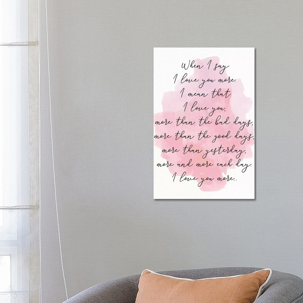 iCanvas "Love You More Pink" by Pixy Paper Canvas Print
