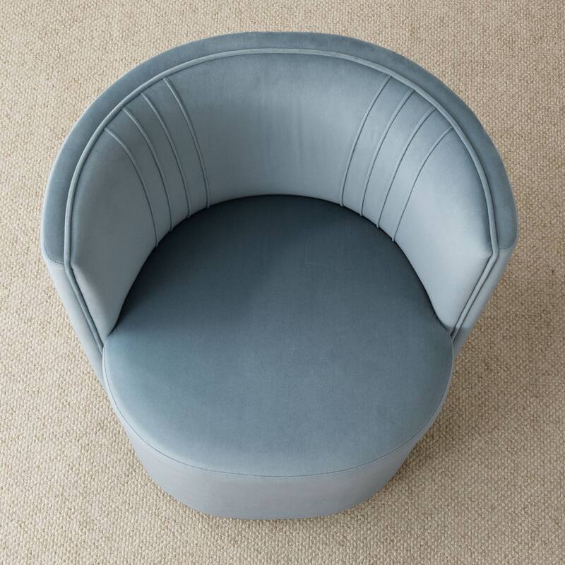 Velvet Swivel Dining Chairs with Rolling Casters, Upholstered Barrel Back Dining ArmChairs