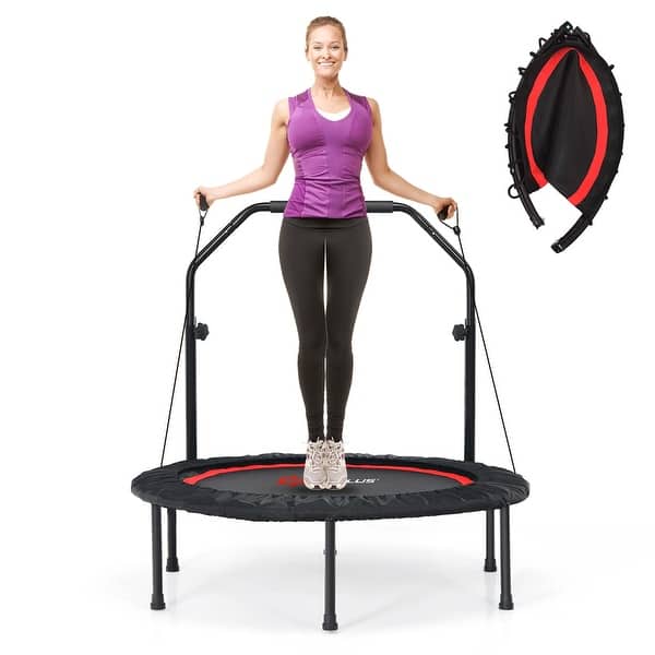 slide 2 of 11, Costway 40'' Foldable Trampoline Fitness Rebounder with Resistance - See Details See Details