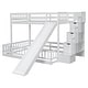 preview thumbnail 19 of 18, Twin Over Full Bunk Bed with Safety Guardrails,Pine Solid Wooden Kids Beds with Slide and Storage Staircase