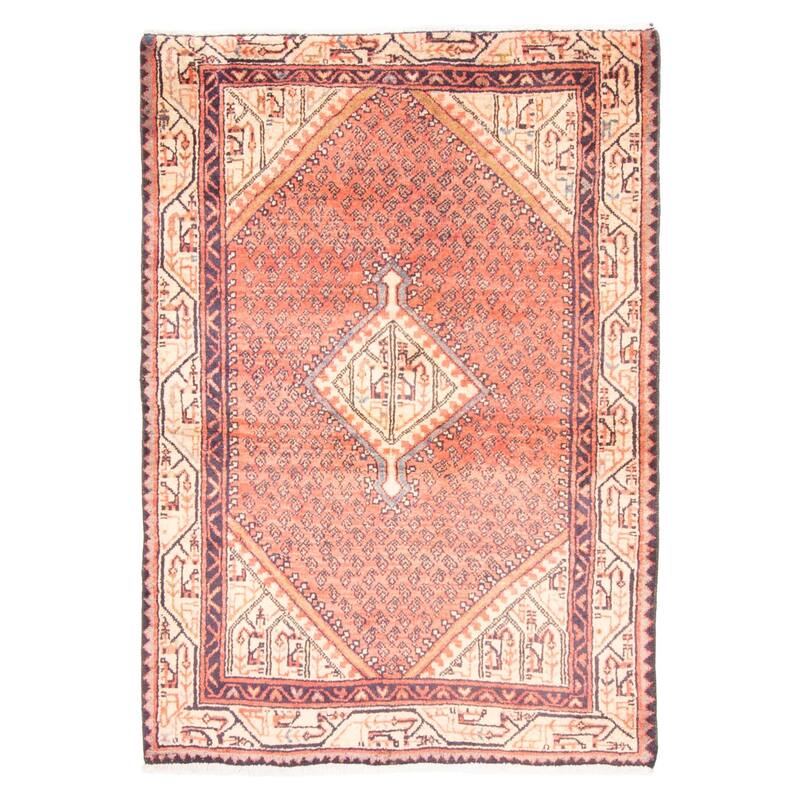 ECARPETGALLERY Hand-knotted Andelz Red Wool Rug - 3'4 x 4'9