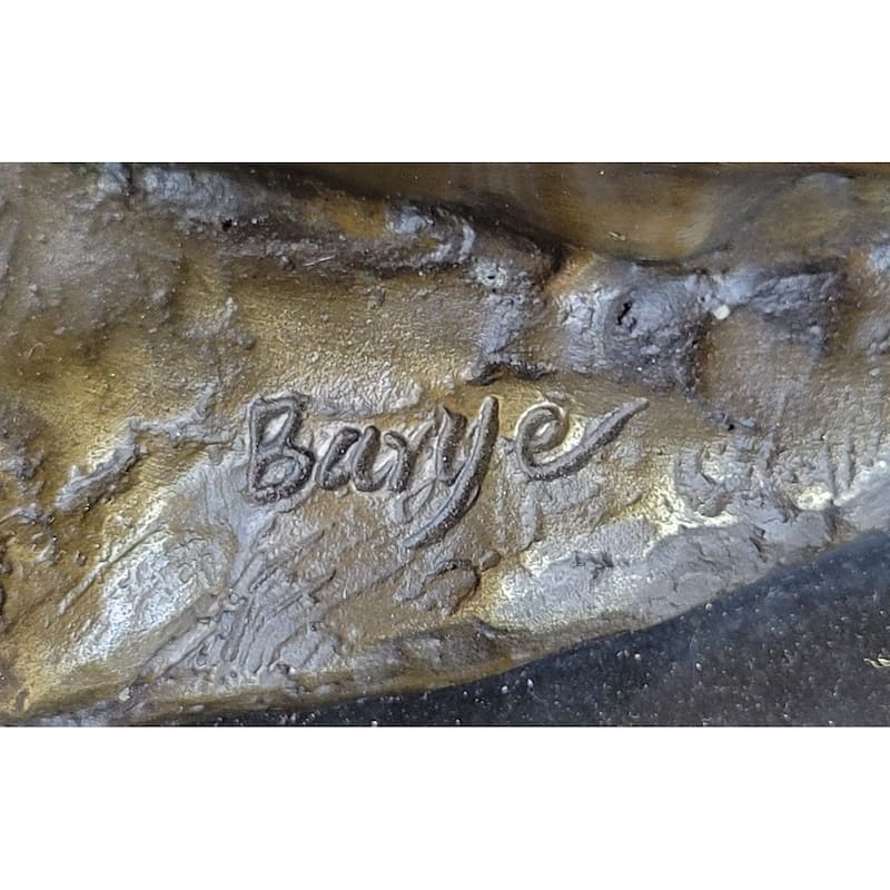 Male Female Imitative Lion Necking Romantic Love Bronze Statue Sculpture Figure On Marble Base