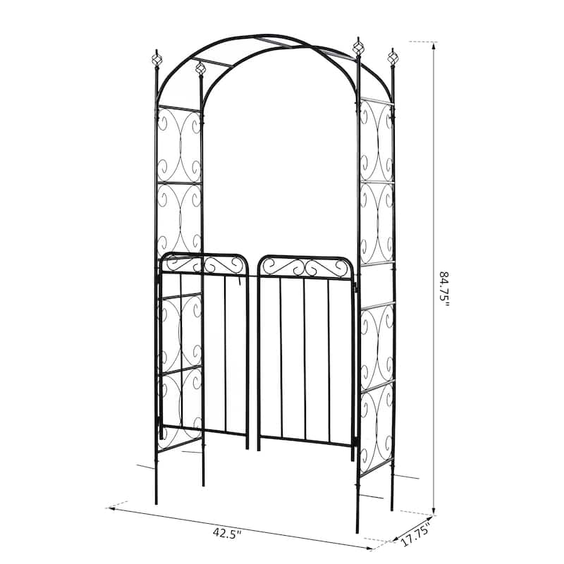 Outsunny Decorative Garden Trellis with Two Latched Doors for Climbing Vines & Weddings