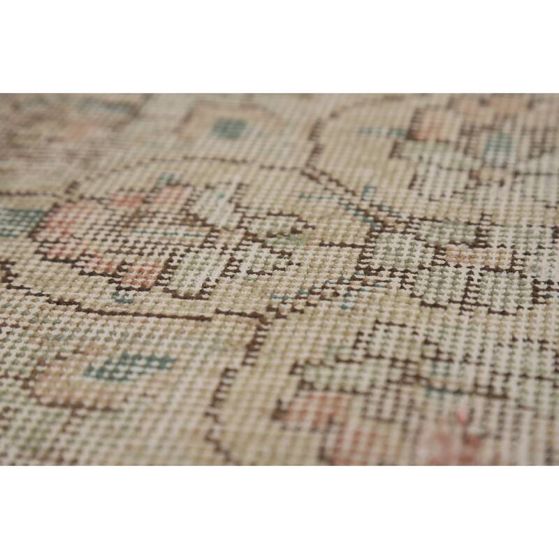 Orange Tabriz Persian Vintage Area Rug Handmade Wool Carpet - 7'9"x 11'0"