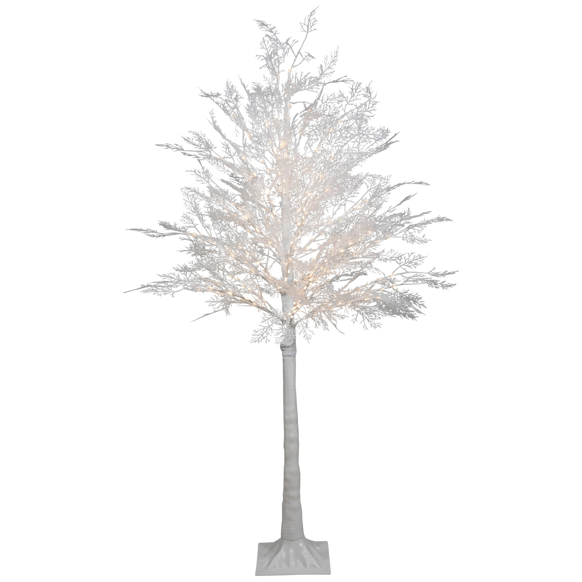 5' LED Lighted White Lace Artificial Christmas Tree Warm White Lights - 5 Foot
