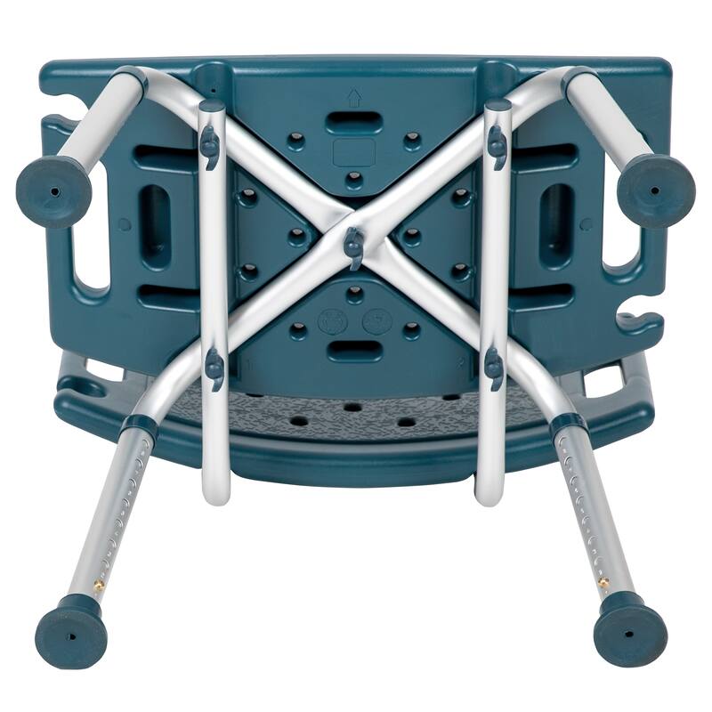 Tool-Free 300 Lb. Capacity, Adjustable Teal Bath & Shower Chair with Large Back
