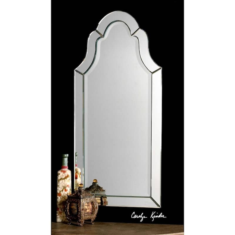 Unframed Beveled Arch Wall Mirror - 44" - Silver