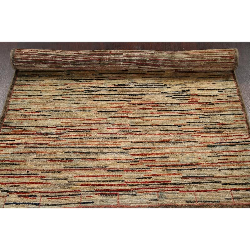 Modern Gabbeh Kashkoli Oriental Kitchen Area Rug Wool Hand-knotted - 3'2" x 4'7"