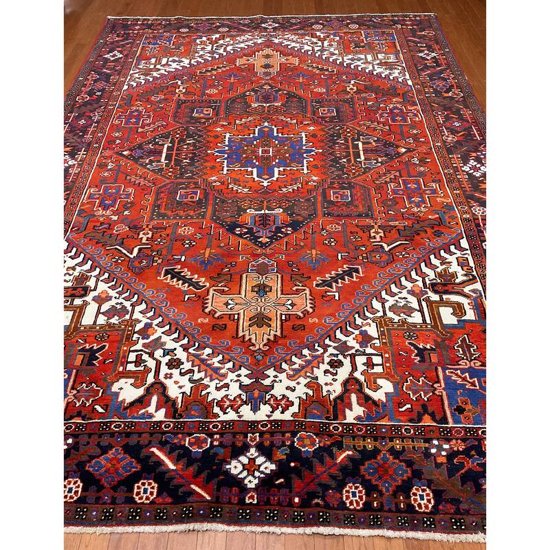 HERAT ORIENTAL Handmade Fine Heriz Wool Rug - 7'7" x 10'8"
