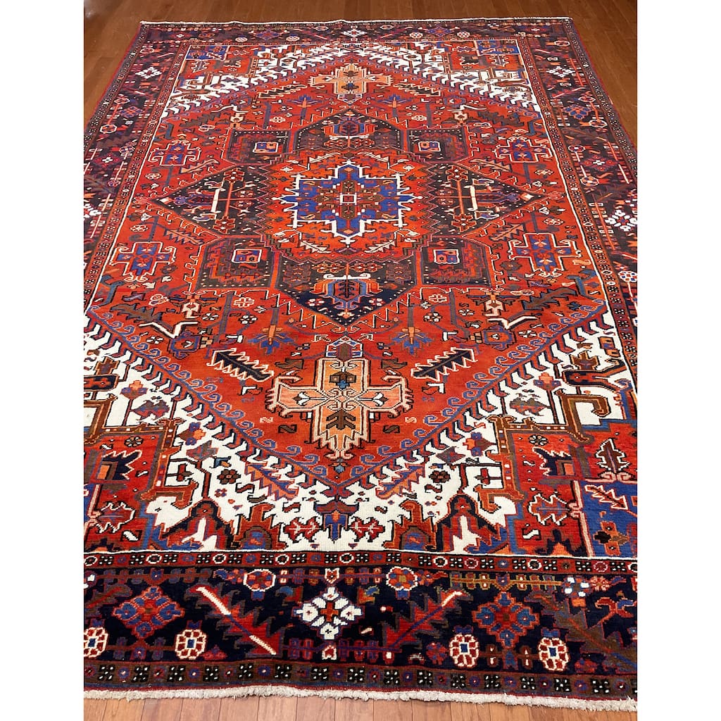HERAT ORIENTAL Handmade Fine Heriz Wool Rug - 7'7" x 10'8"