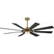 preview thumbnail 1 of 3, Maxim 88878 Helm 72" 8 Blade Indoor LED Ceiling Fan Black / Natural Aged Brass