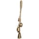preview thumbnail 4 of 24, Gold, White or Black Metal Tibetan Inspired Cascading Indoor Outdoor Decorative Cow Bells with 5 Bells on Jute Hanging Rope
