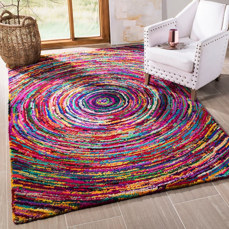 SAFAVIEH Handmade Nantucket Fulgencia Contemporary Cotton Rug - 10' x 14' - Multi