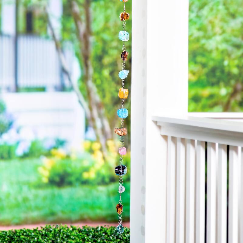 71" Multicolor Glass Rain Chain