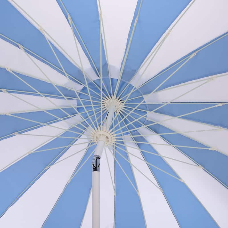 SAFAVIEH Outdoor Patio Furniture Buti 9 Ft Umbrella, Crank Lift Shade with Aluminum Frame