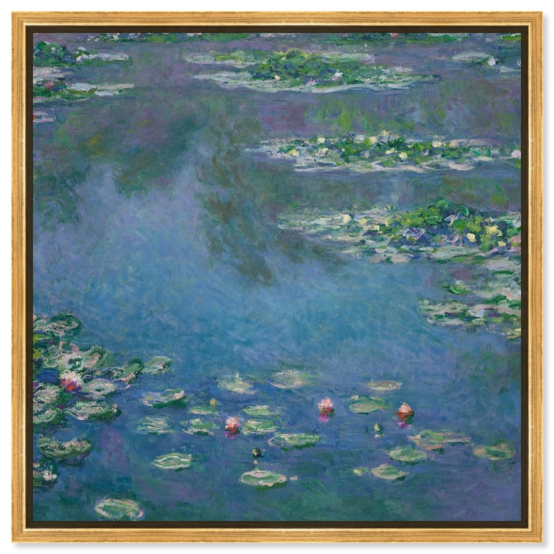 Monet Water Lilies Canvas by Art Remedy - Gold - 24" x 24"