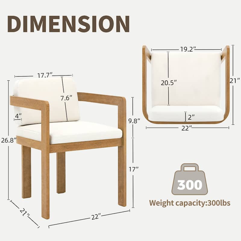 Dining Chair with Cushioned Seat and Armrests