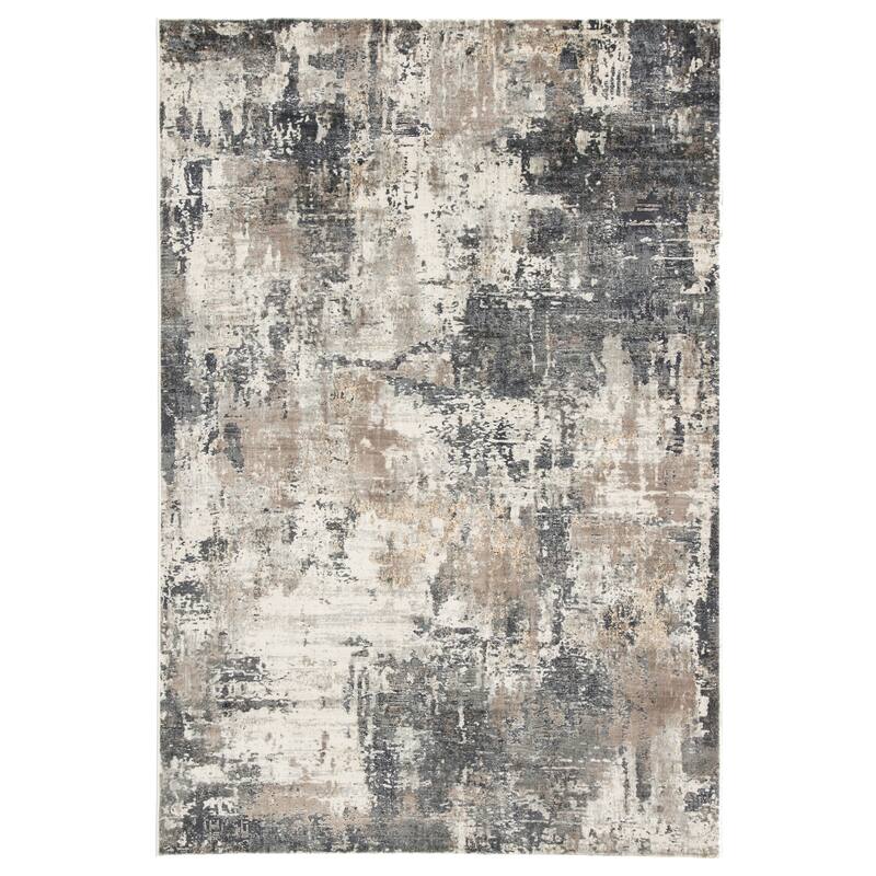Tempesta Abstract Area Rug - 10' x 14' - Grey/Gold