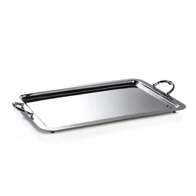Manetta Polished Steel and Brass Tray